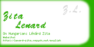zita lenard business card